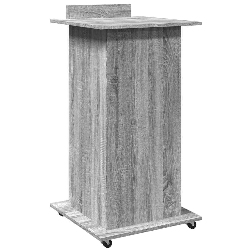 vidaXL Lectern with Wheels & Drawer Grey Sonoma 55x55x107 cm Engineered Wood