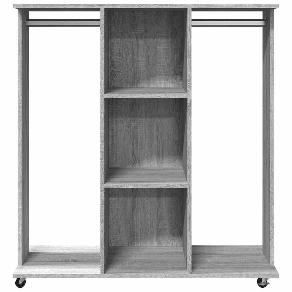 Wardrobe Grey Sonoma with Wheels 102x38x110 cm Engineered Wood