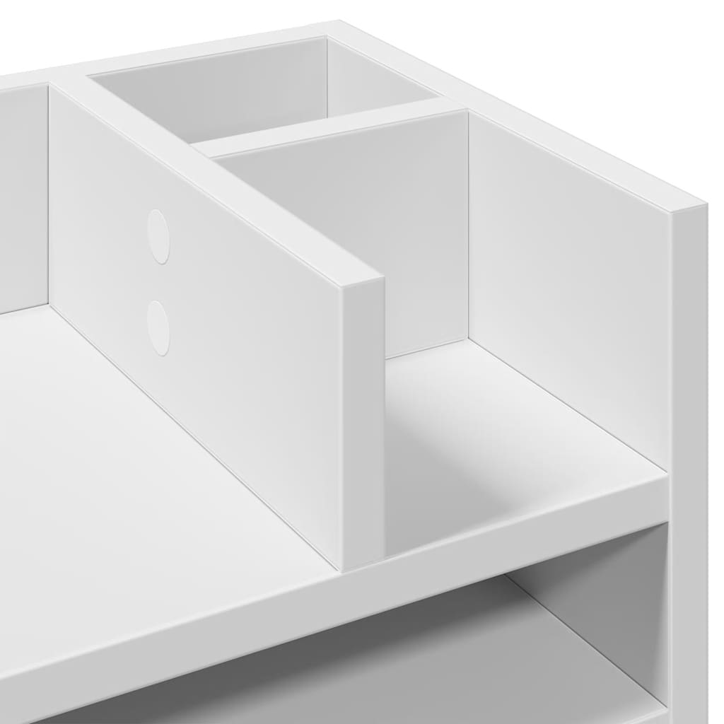 Desk Organiser White 44,5x24x25 cm Engineered Wood