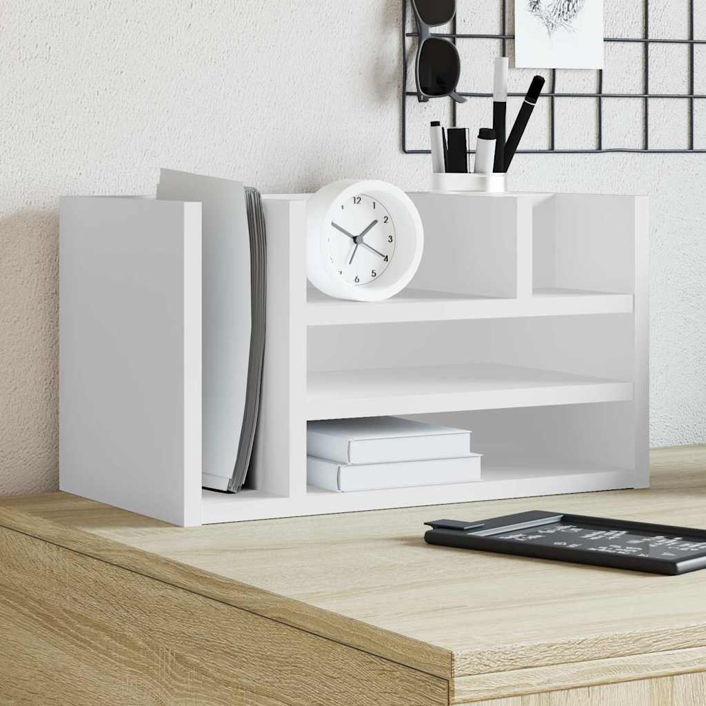Desk Organiser White 44,5x24x25 cm Engineered Wood