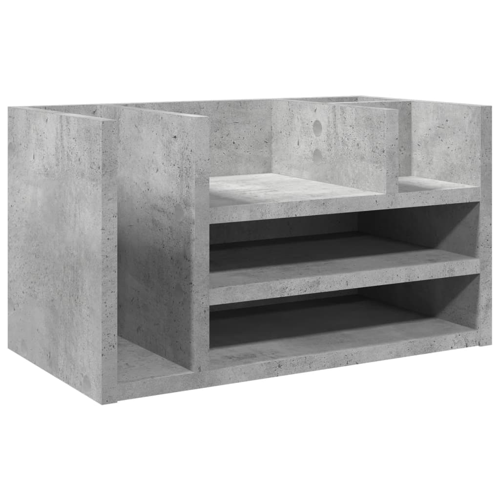Desk Organiser Concrete Grey 44,5x24x25 cm Engineered Wood