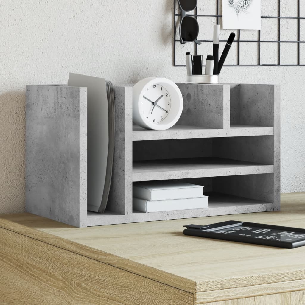 Desk Organiser Concrete Grey 44,5x24x25 cm Engineered Wood