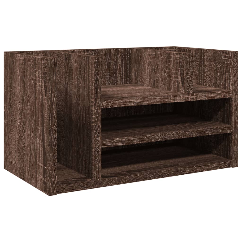 Desk Organiser Brown Oak 44,5x24x25 cm Engineered Wood