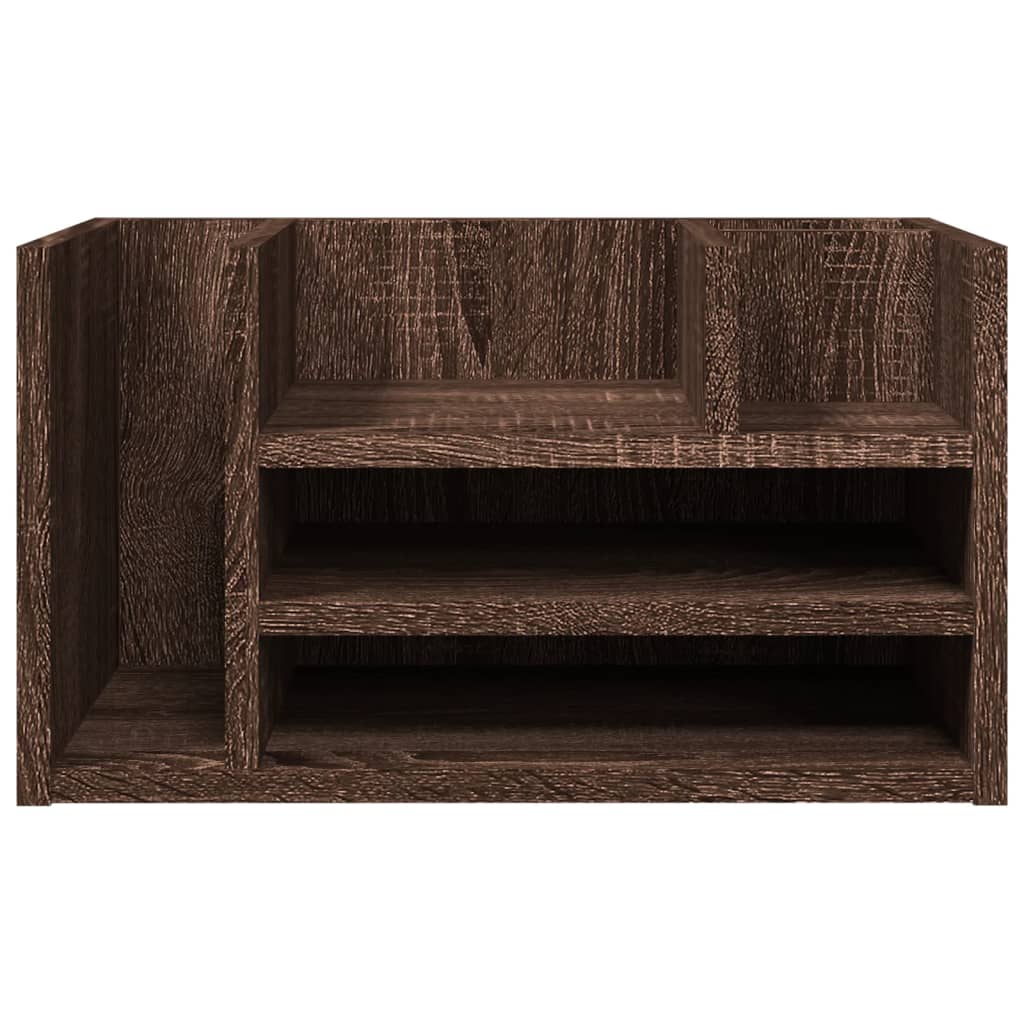 Desk Organiser Brown Oak 44,5x24x25 cm Engineered Wood