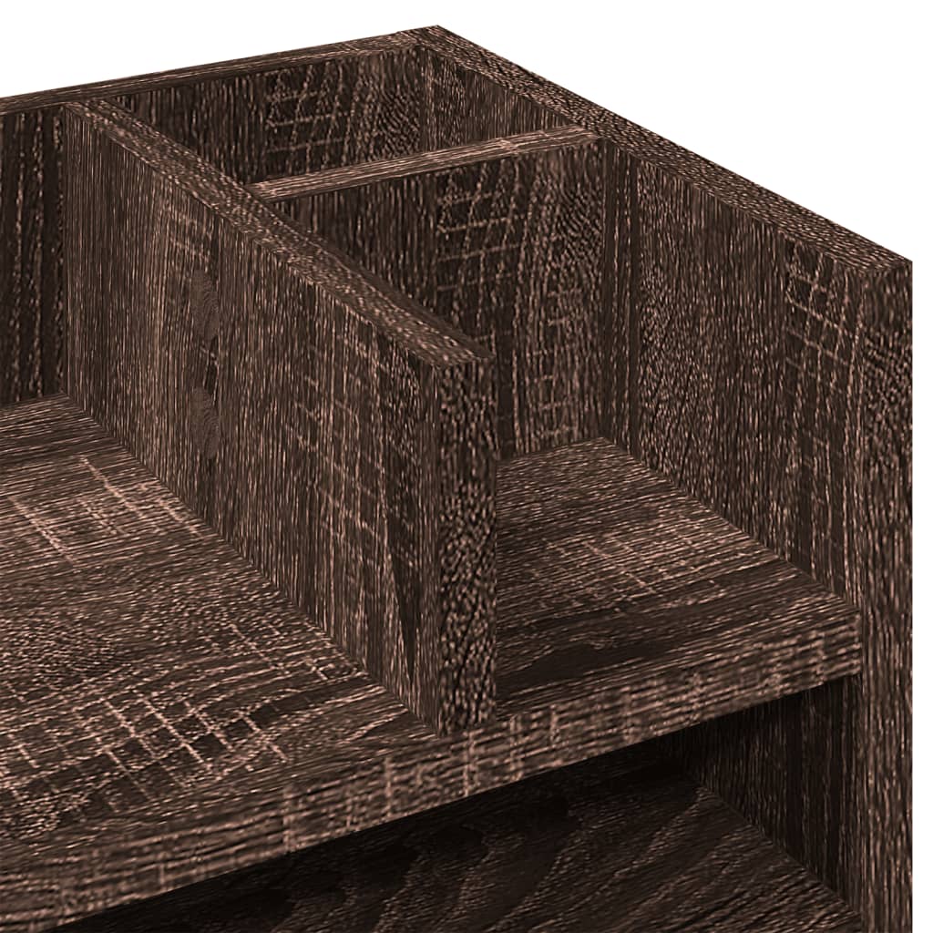 Desk Organiser Brown Oak 44,5x24x25 cm Engineered Wood