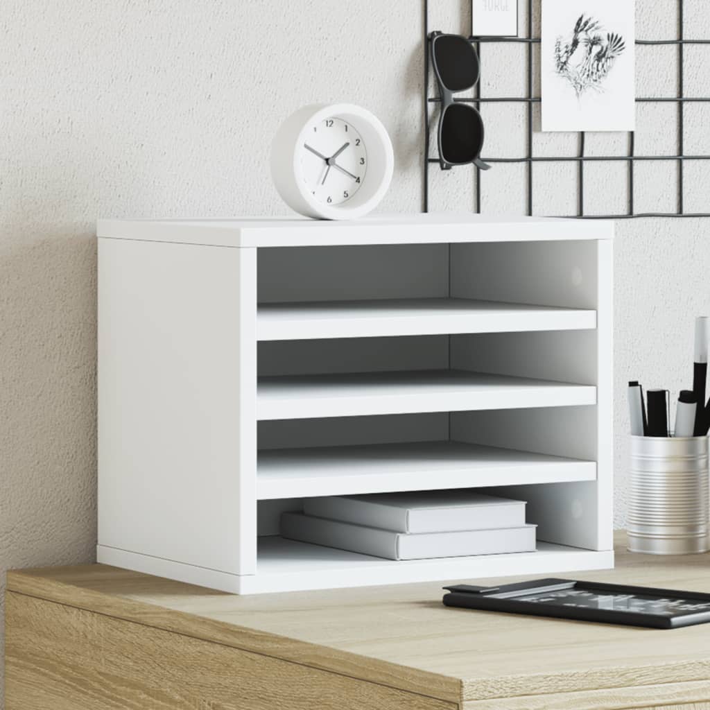 Desk Organiser White 36x26x29,5 cm Engineered Wood