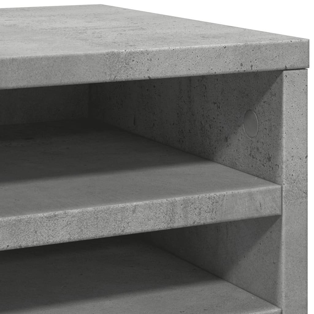 Desk Organiser Concrete Grey 36x26x29,5 cm Engineered Wood