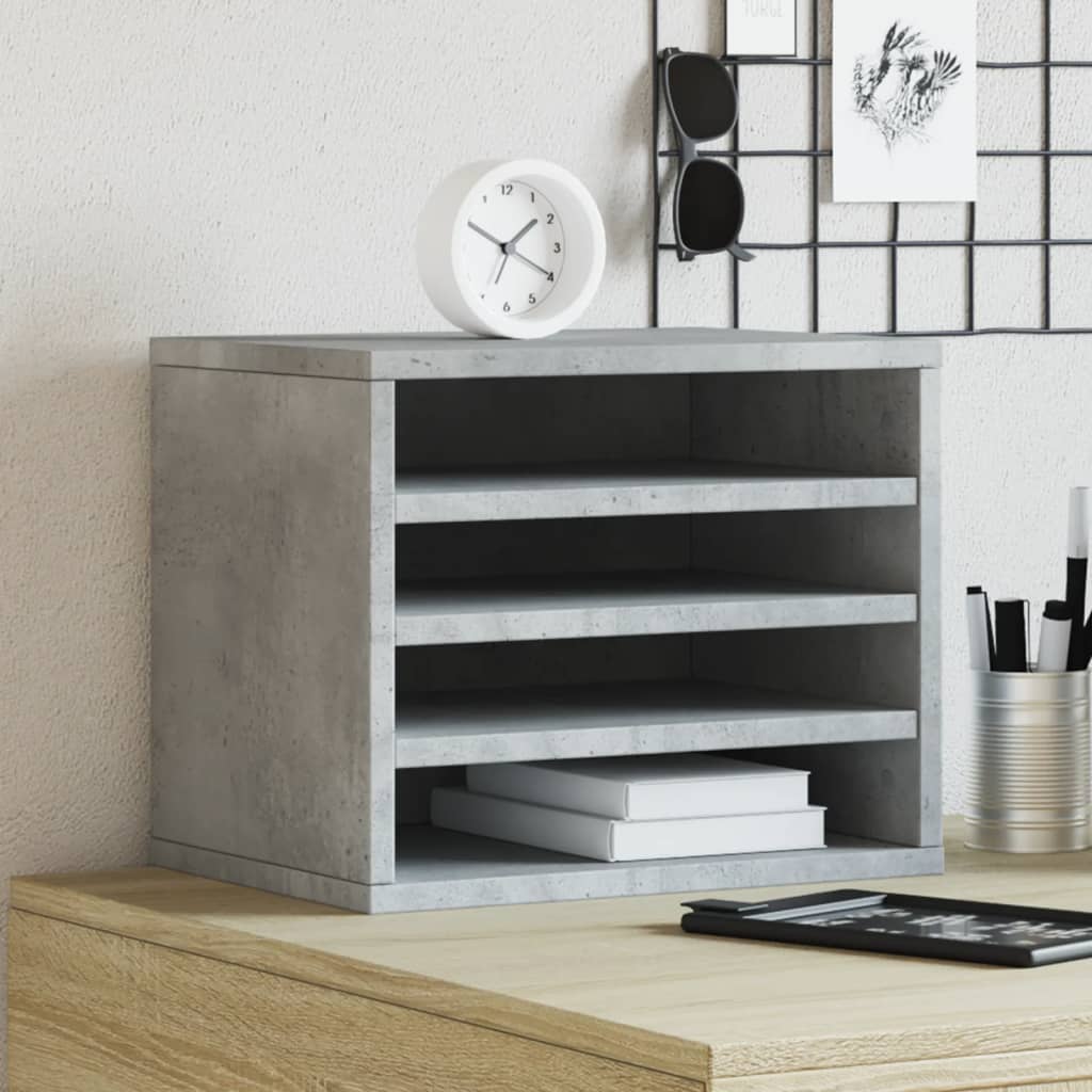 Desk Organiser Concrete Grey 36x26x29,5 cm Engineered Wood