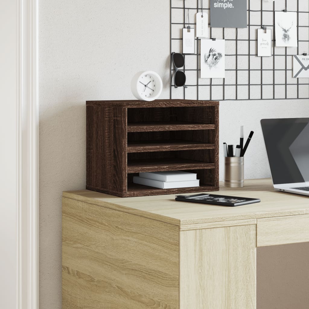Desk Organiser Brown Oak 36x26x29,5 cm Engineered wood