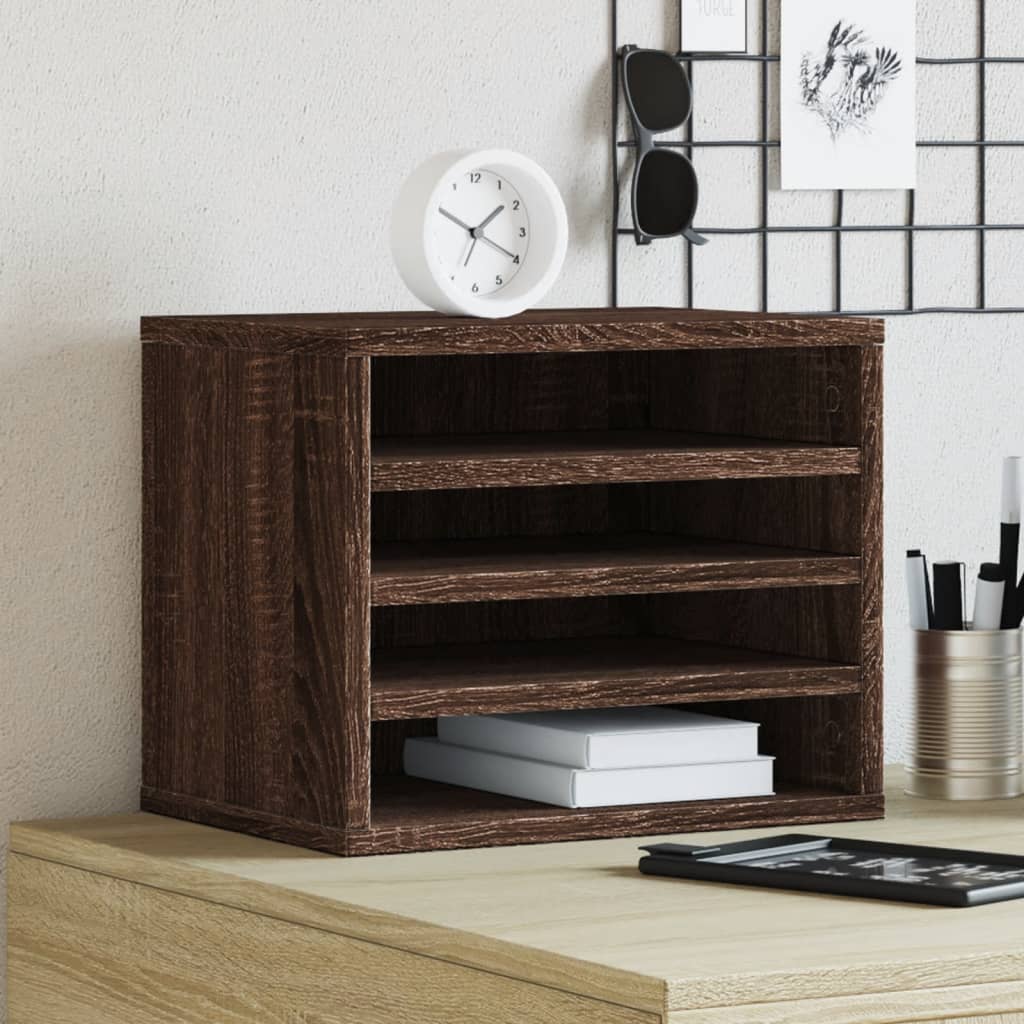 Desk Organiser Brown Oak 36x26x29,5 cm Engineered wood