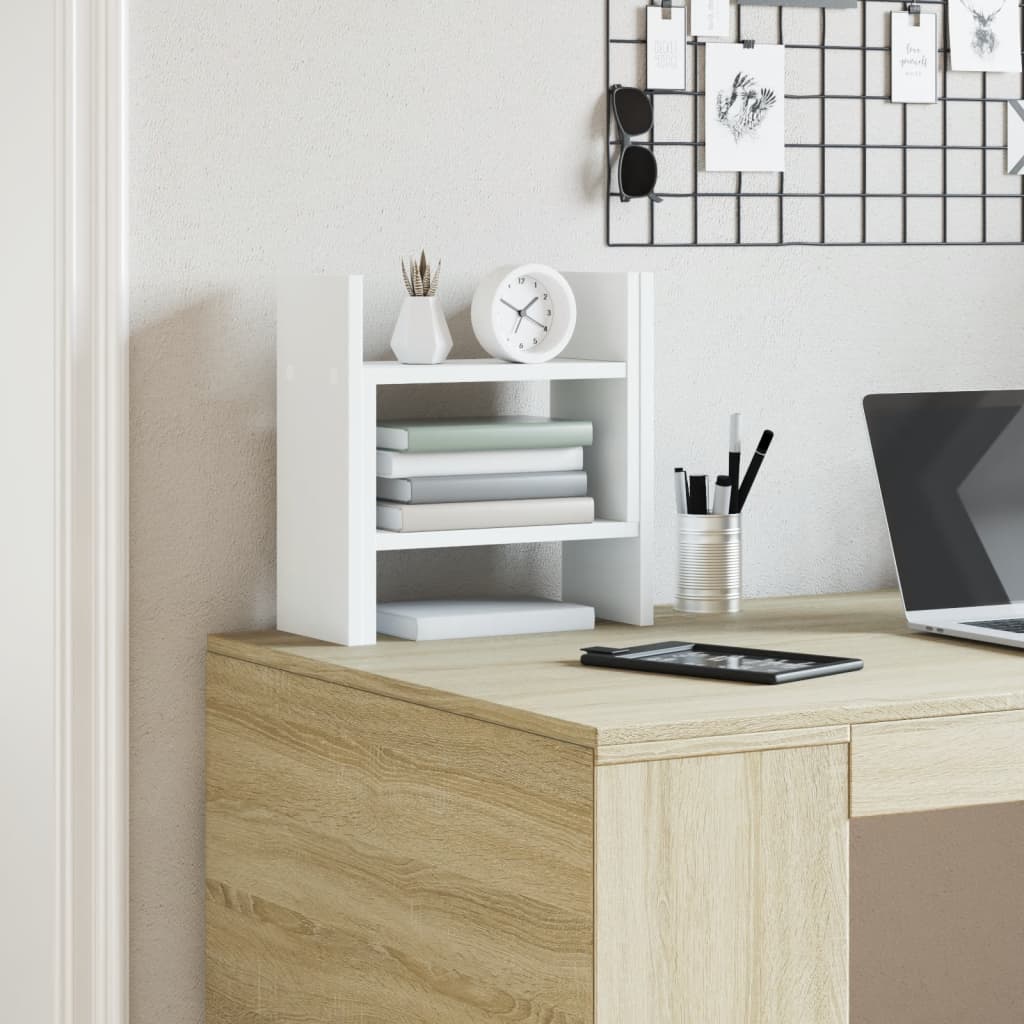 Desk Organiser White 34,5x15,5x35,5 cm Engineered wood