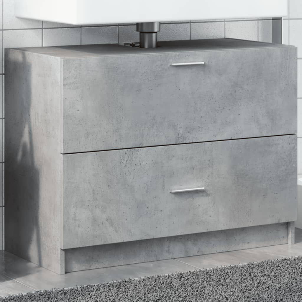 vidaXL Sink Cabinet Concrete Grey 78x37x59 cm Engineered Wood