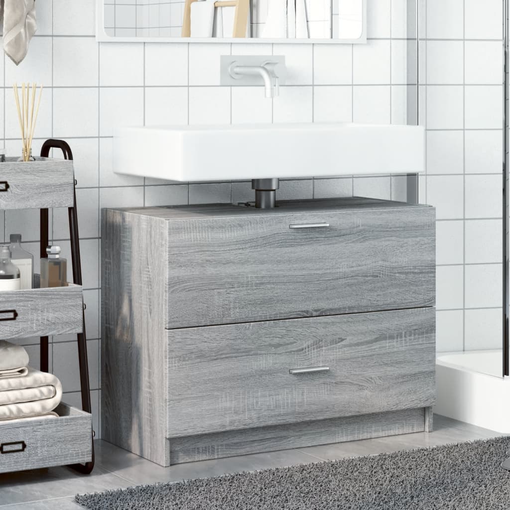 vidaXL Sink Cabinet Grey Sonoma 78x37x59 cm Engineered Wood