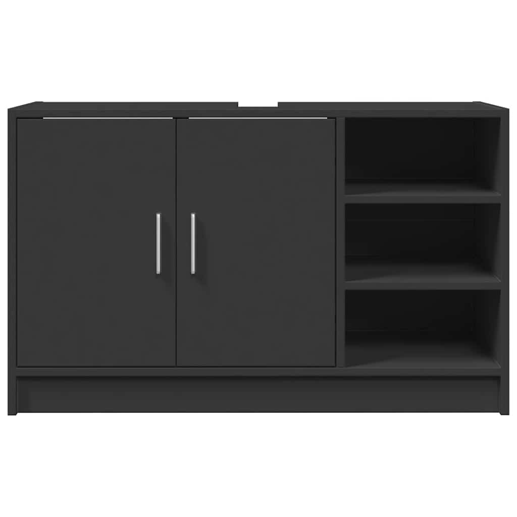 Sink Cabinet Black 90x29x55 cm Engineered Wood