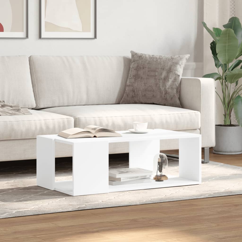 Coffee Table White 89.5x48x30 cm Engineered Wood