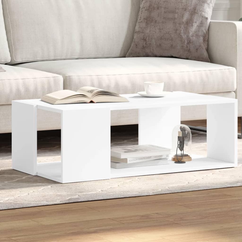 Coffee Table White 89,5x48x30 cm Engineered Wood
