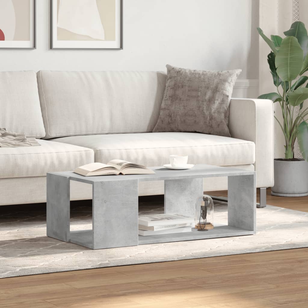 Coffee Table Concrete Grey 89,5x48x30 cm Engineered Wood