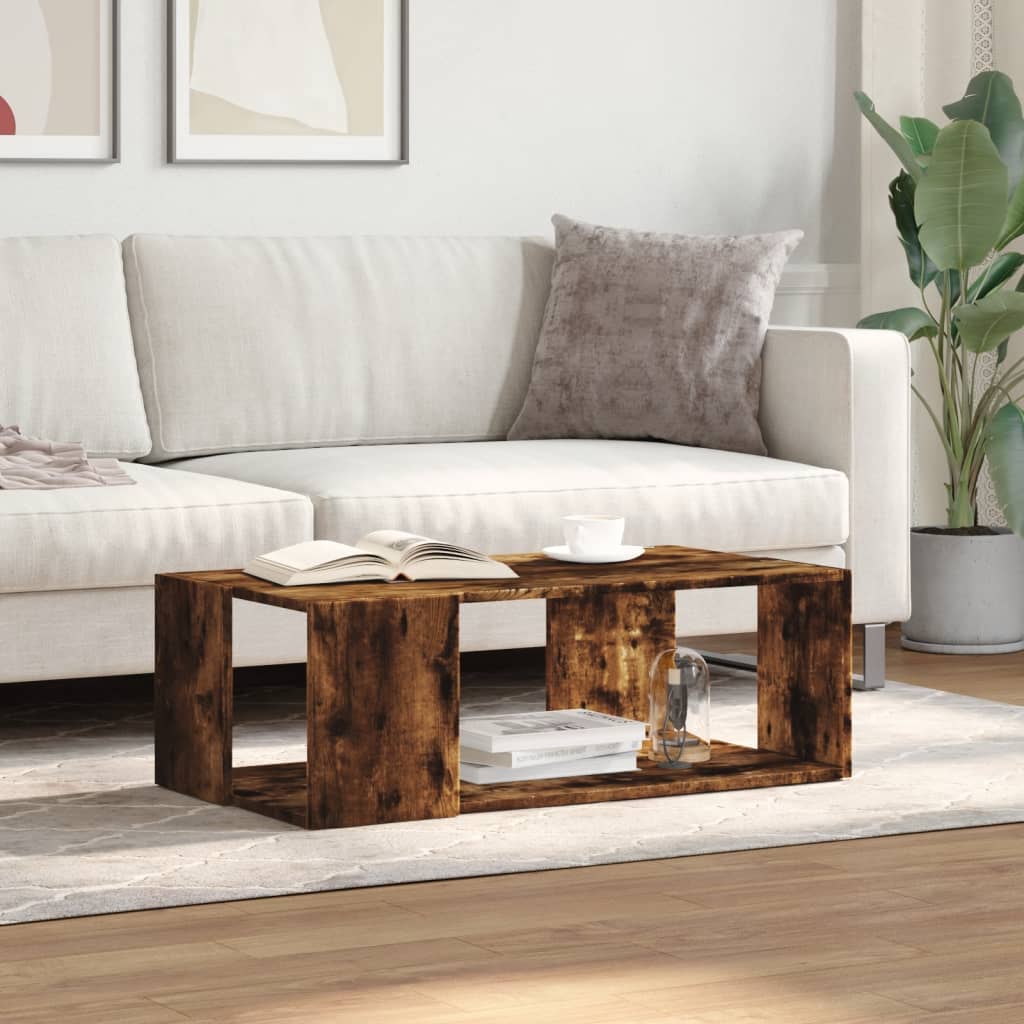 Coffee Table Smoked Oak 89,5x48x30 cm Engineered Wood