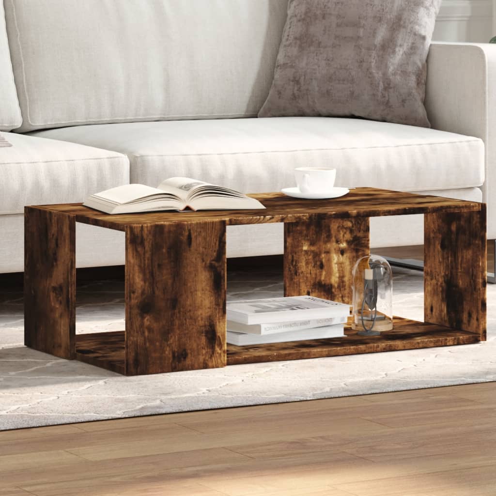 Coffee Table Smoked Oak 89,5x48x30 cm Engineered Wood