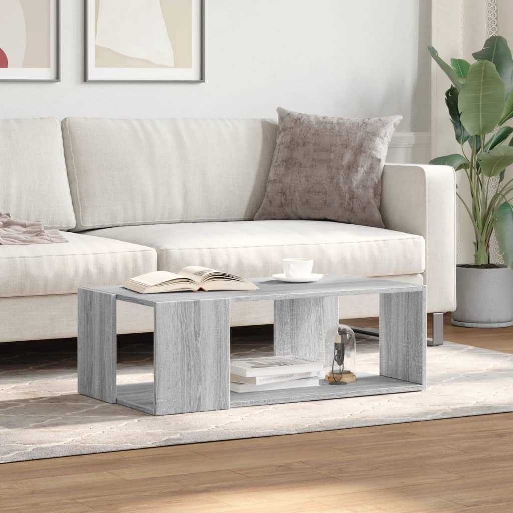 Coffee Table Grey Sonoma 89,5x48x30 cm Engineered Wood