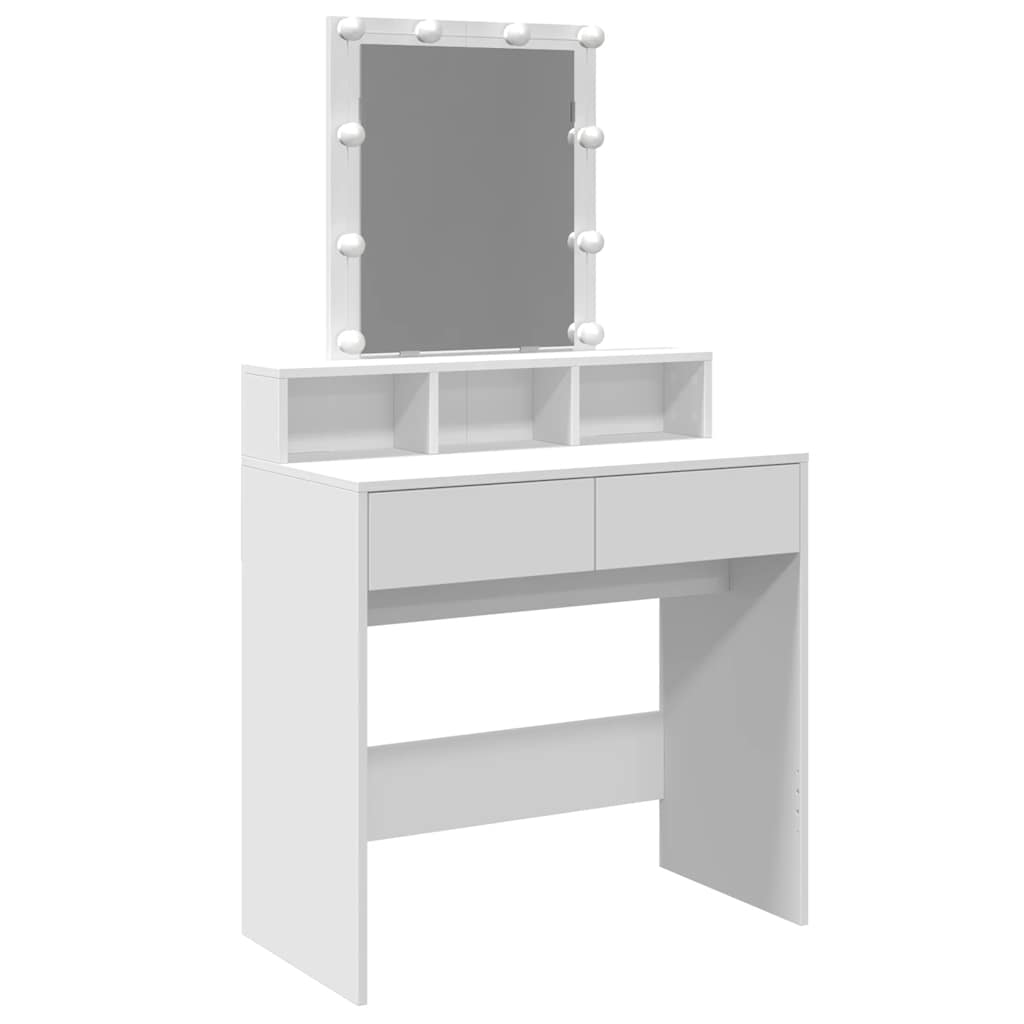 Dressing Table with LED White 80x41x144,5 cm