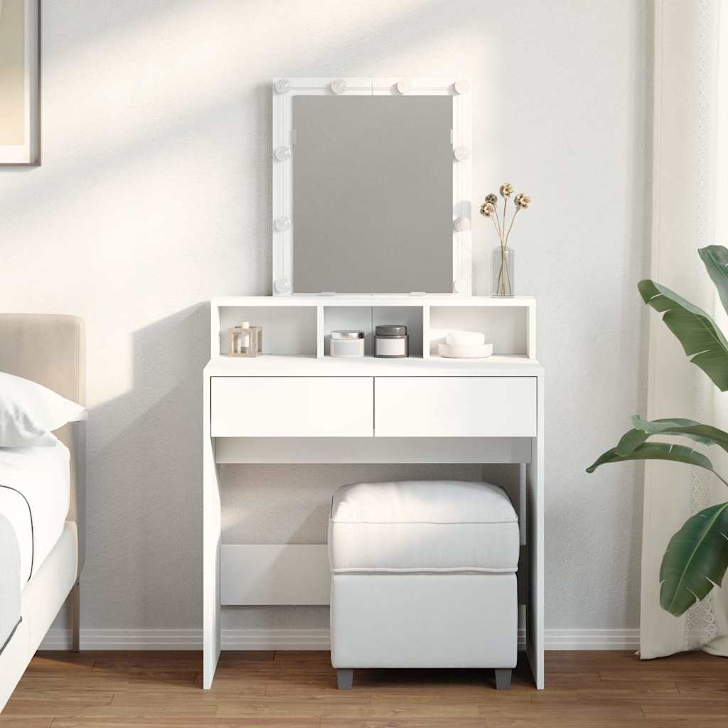 Dressing Table with LED White 80x41x144,5 cm