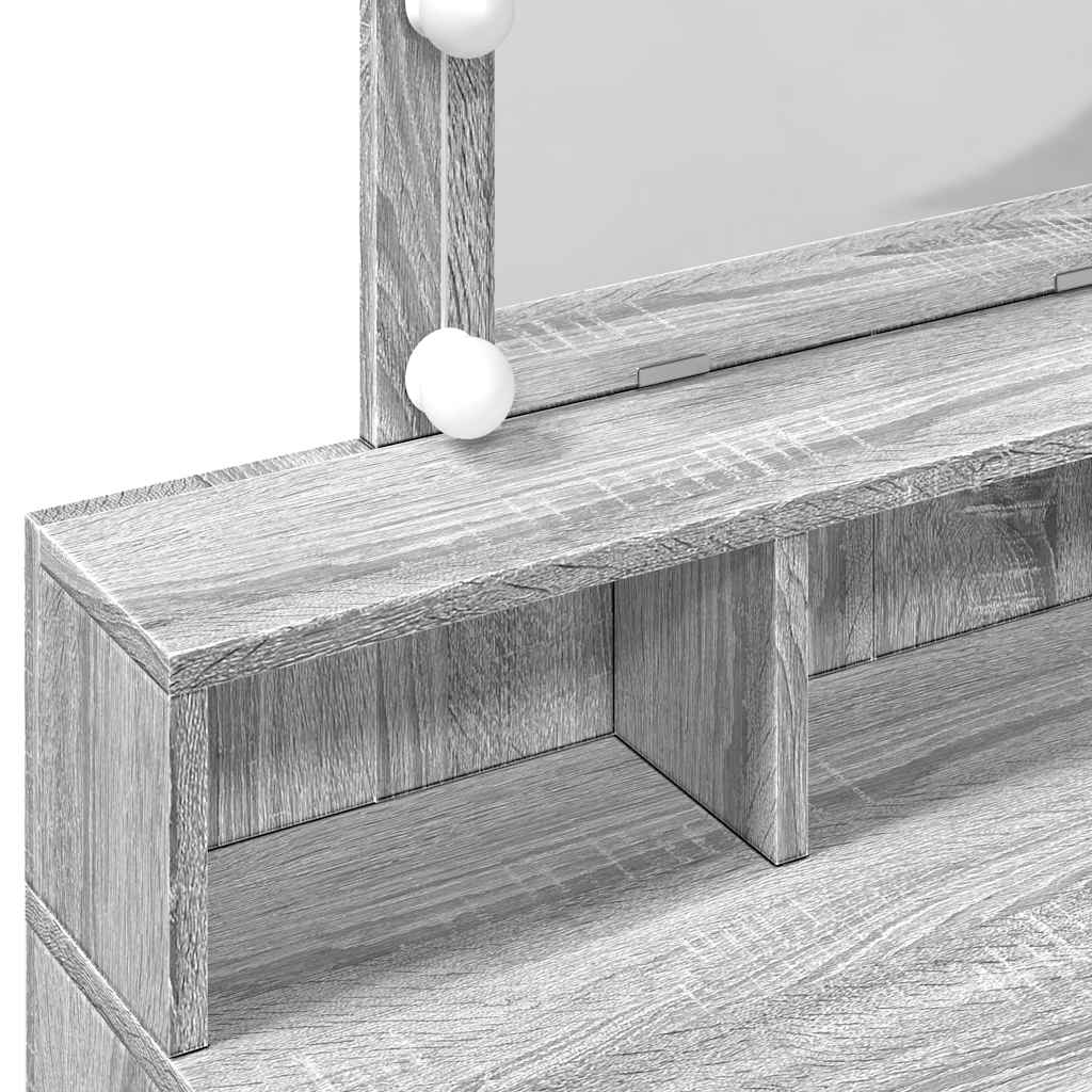 Dressing Table with LED Grey Sonoma 80x41x144,5 cm