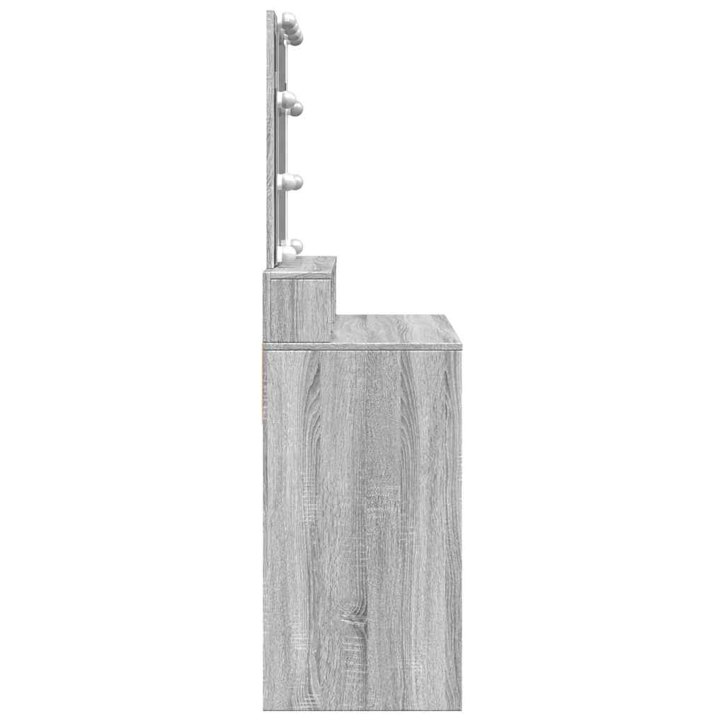 Dressing Table with LED Grey Sonoma 80x41x144.5 cm
