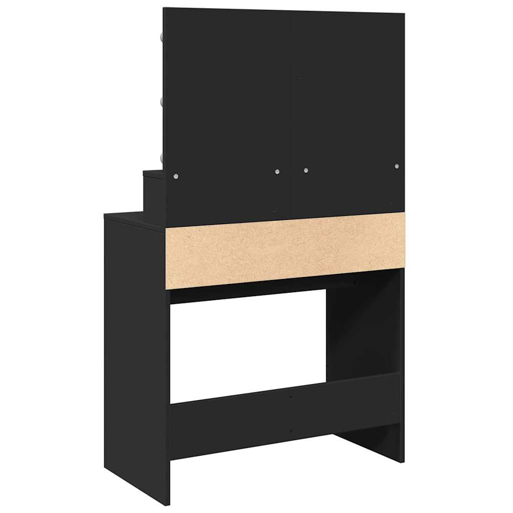 Dressing Table with LED Black 80x41x134,5 cm