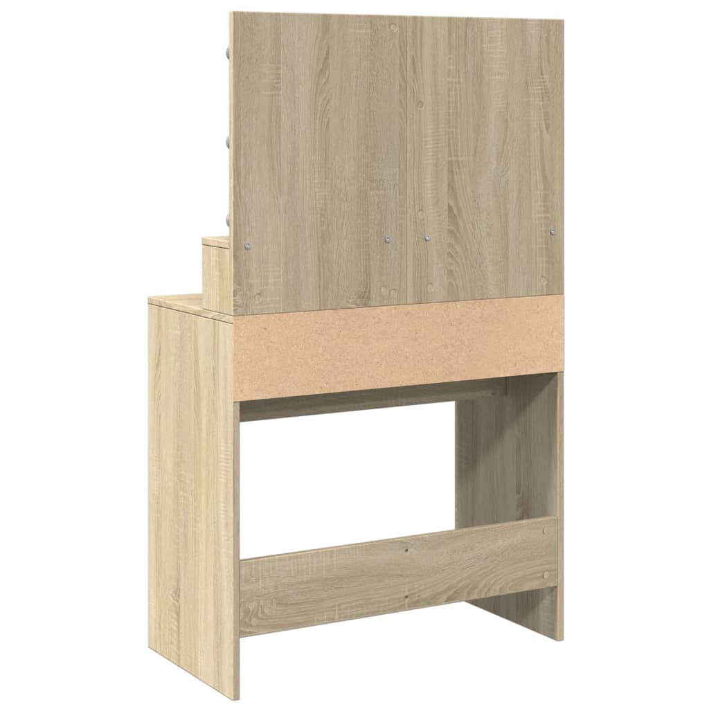 vidaXL Dressing Table with LED Sonoma Oak 80x41x134.5 cm