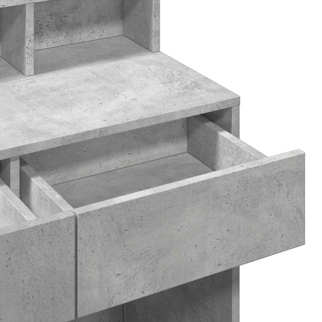 Dressing Table with LED Concrete Grey 80x41x134,5 cm