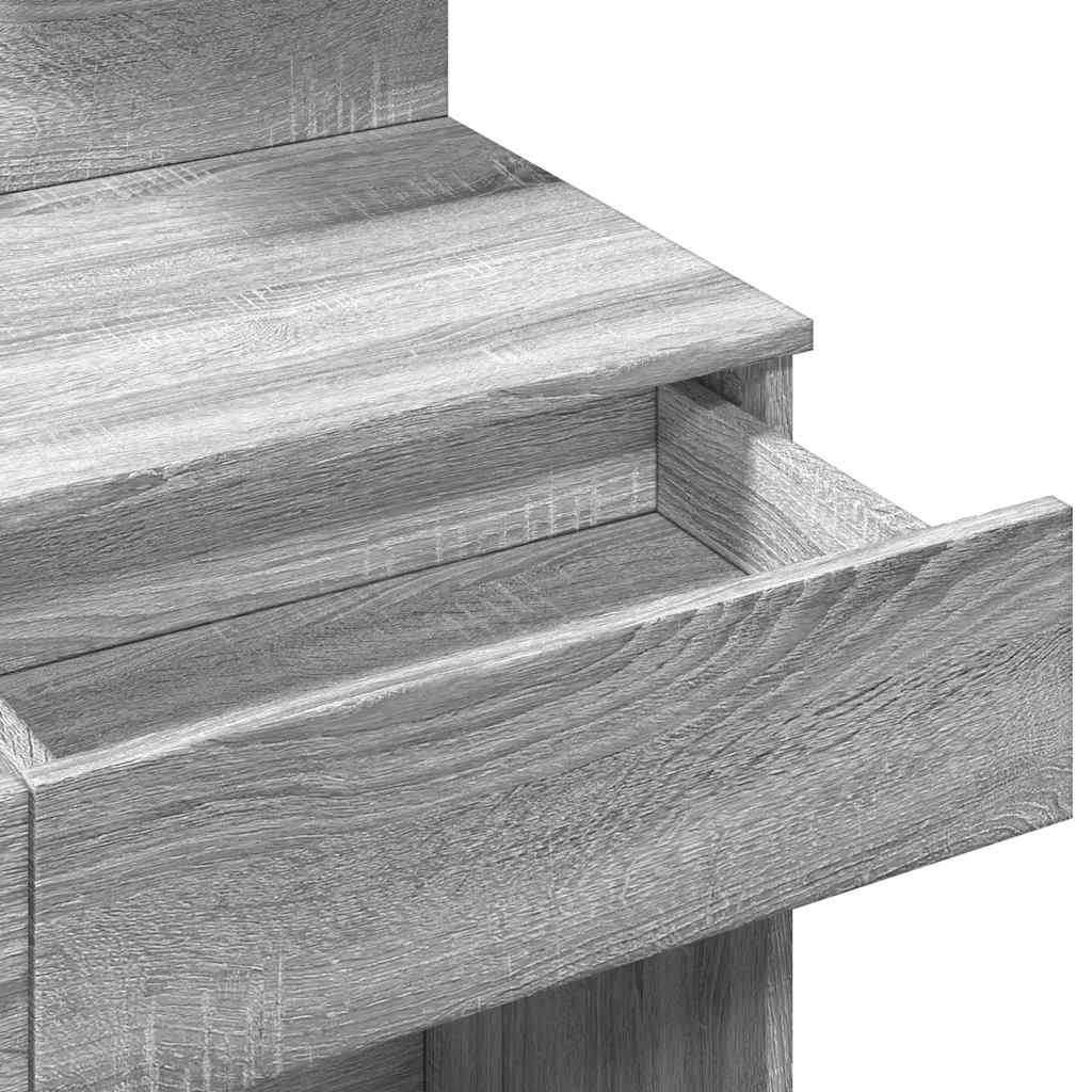 Dressing Table with LED Grey Sonoma 100x40x130 cm