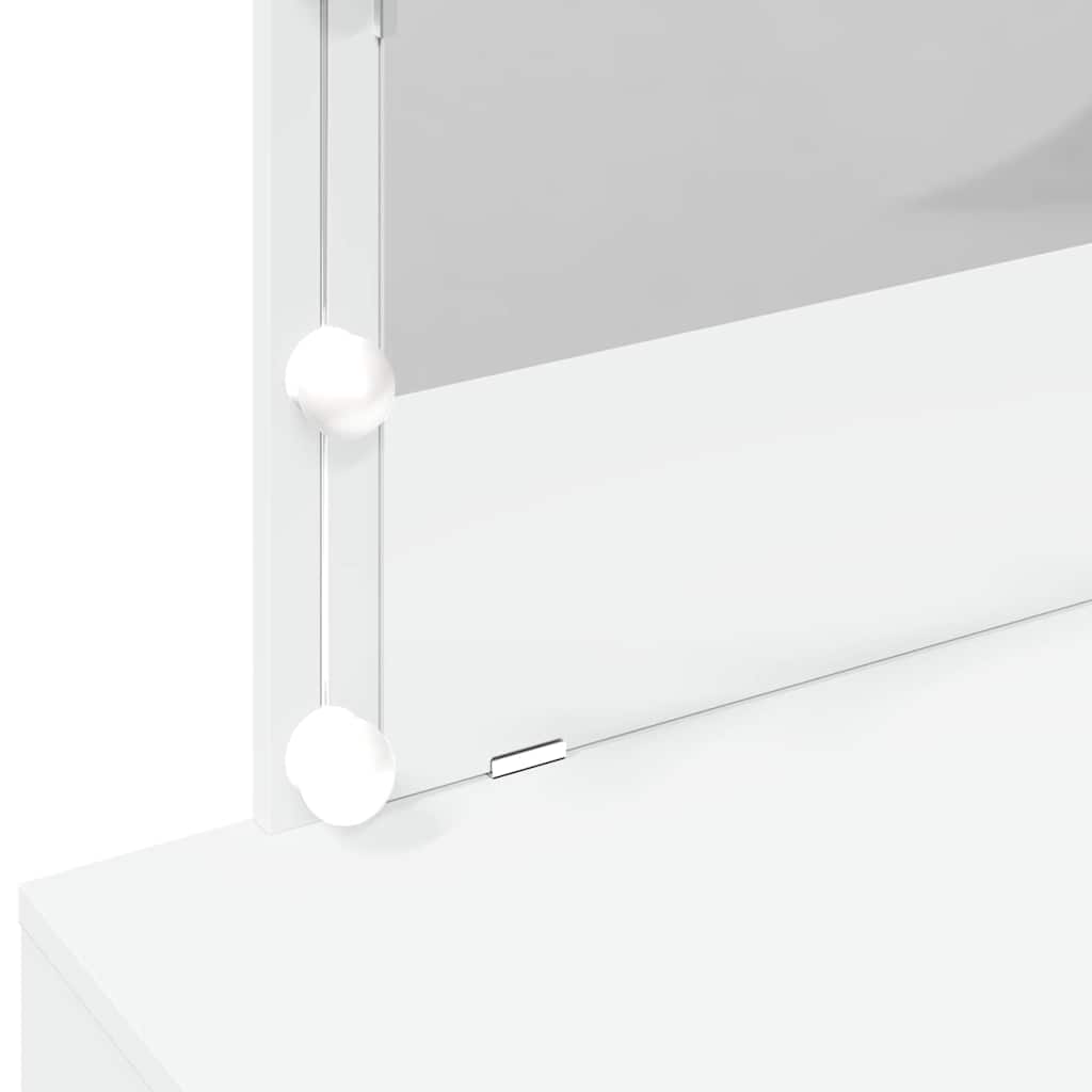 Dressing Table with LED White 100x40x120 cm