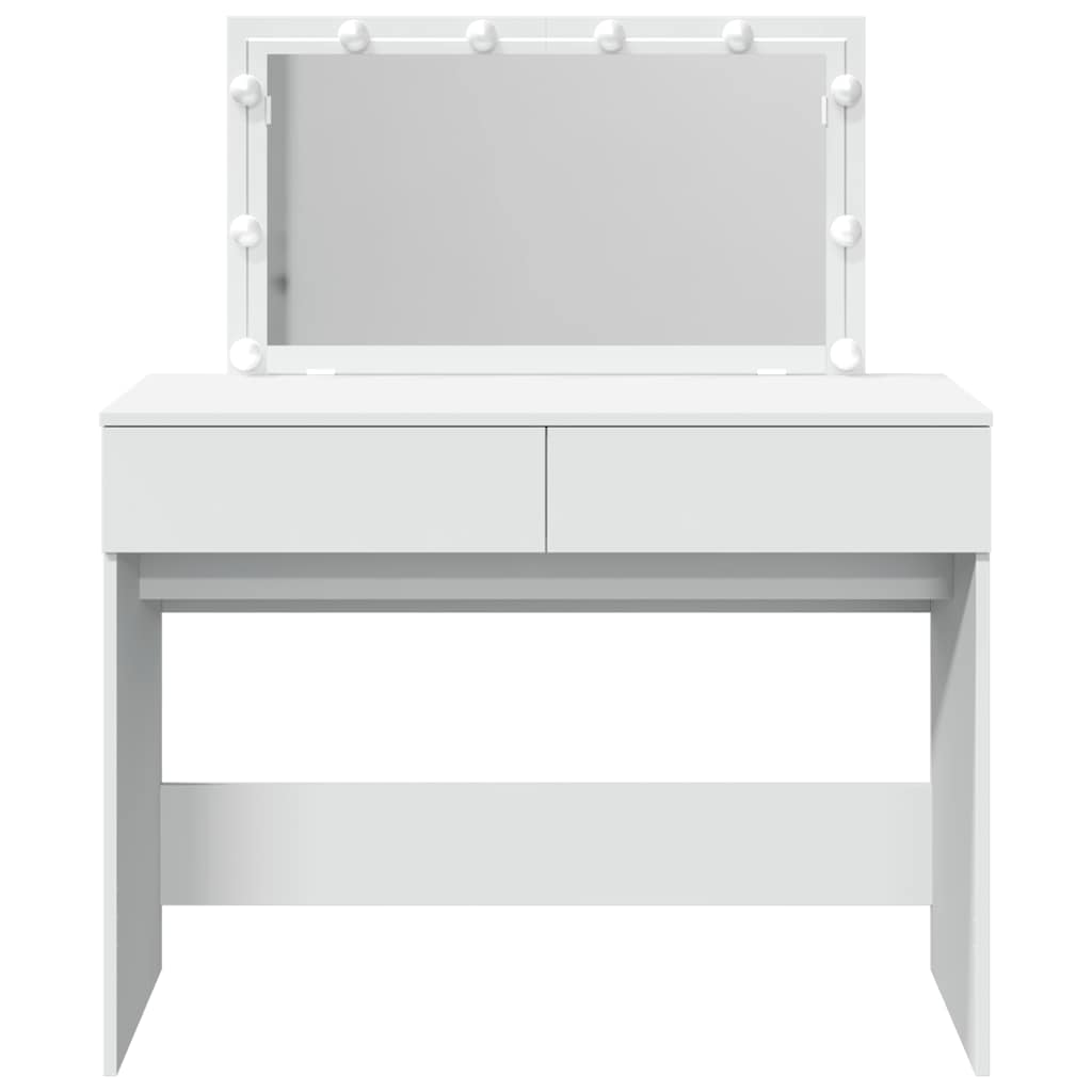 Dressing Table with LED White 100x40x120 cm