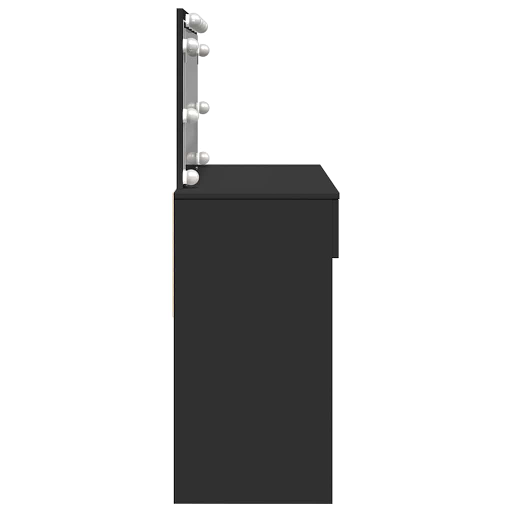 Dressing Table with LED Black 100x40x120 cm