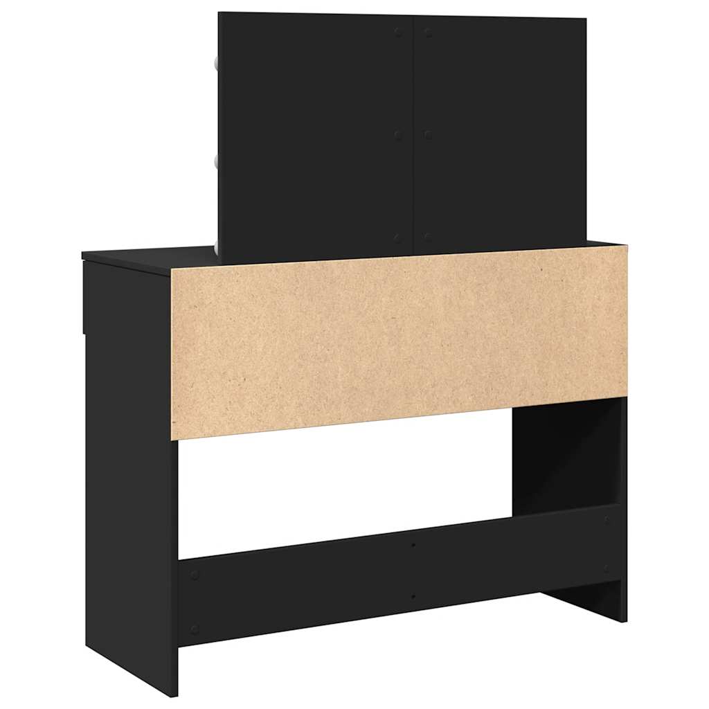 Dressing Table with LED Black 100x40x120 cm