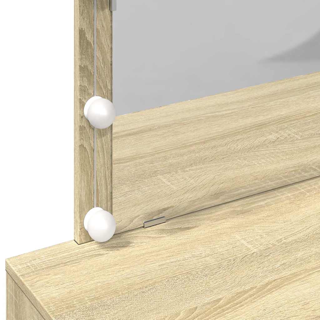 Dressing Table with LED Sonoma Oak 100x40x120 cm