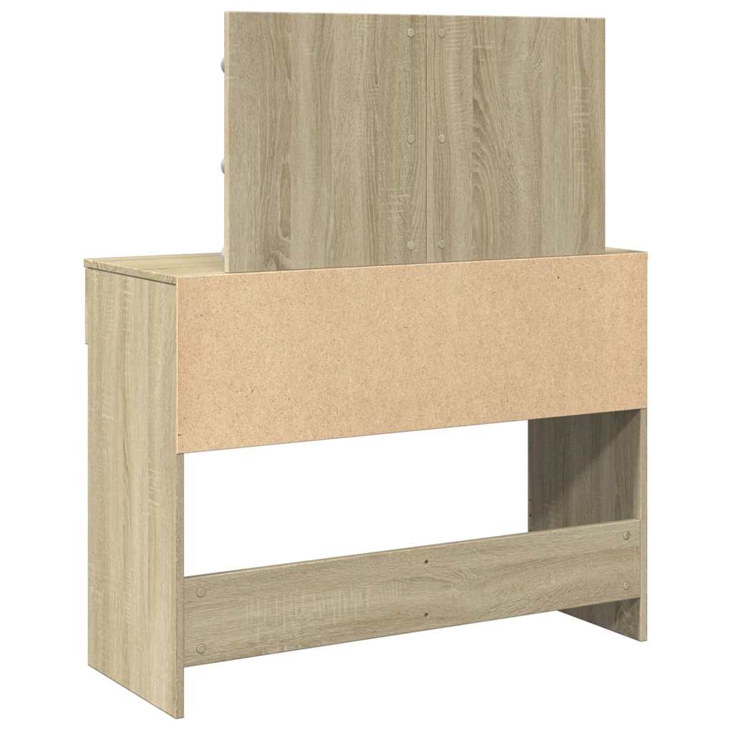 Dressing Table with LED Sonoma Oak 100x40x120 cm