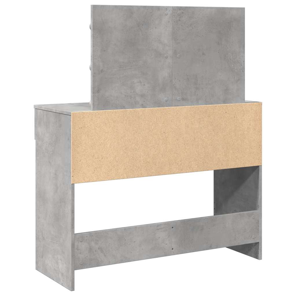 Dressing Table with LED Concrete Grey 100x40x120 cm