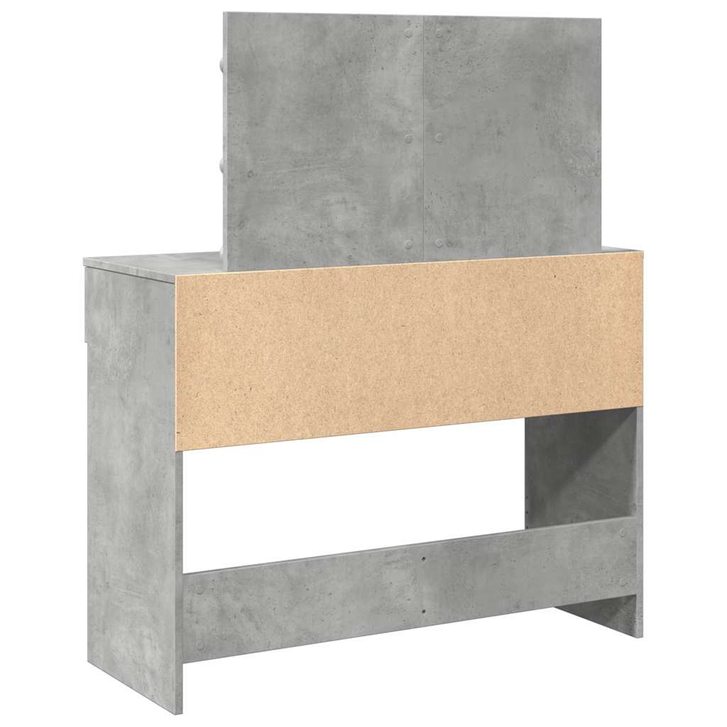 Dressing Table with LED Concrete Grey 100x40x120 cm