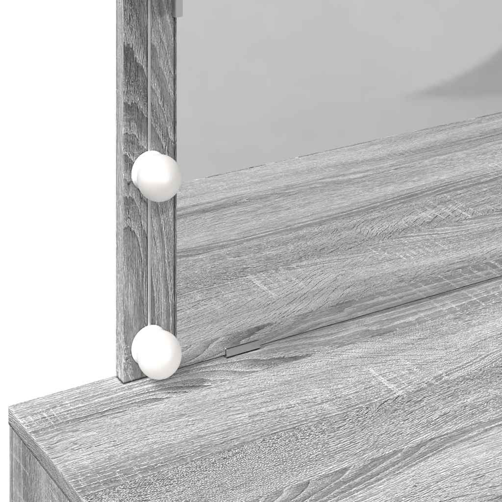 Dressing Table with LED Grey Sonoma 100x40x120 cm
