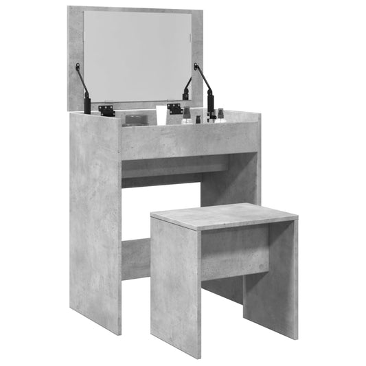 Dressing Table and Stool Concrete Grey 60x40x113,5 cm