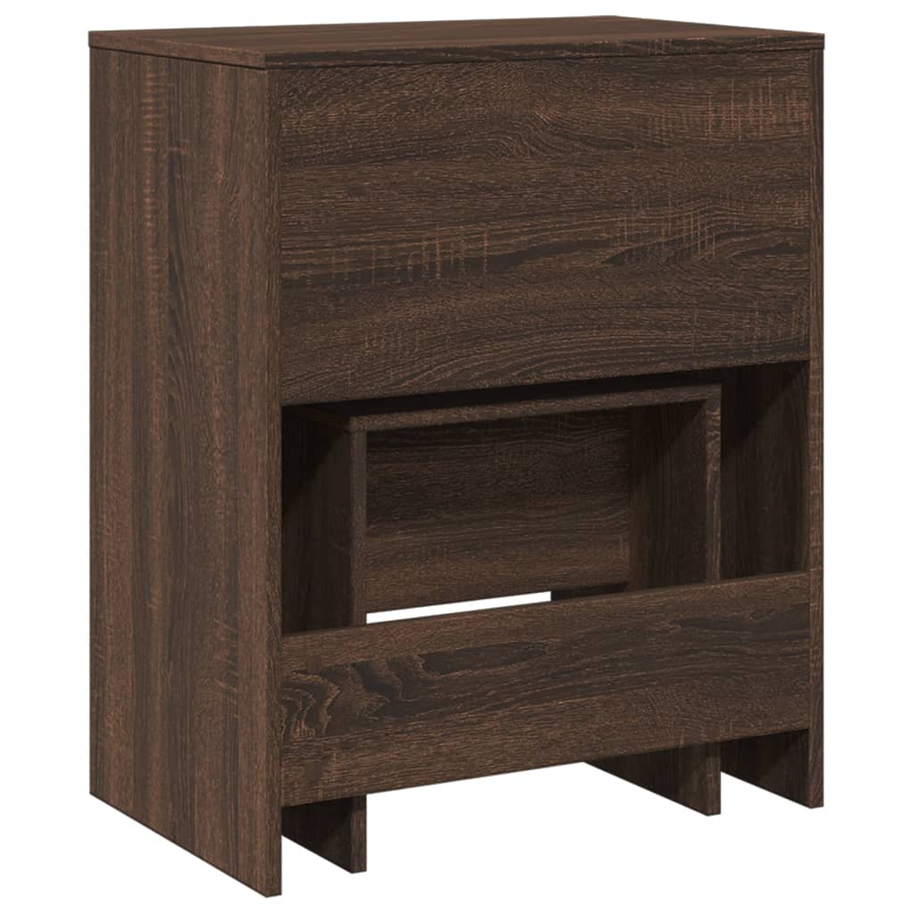 vidaXL Dressing Table and Stool Brown Oak 60x40x113.5 cm