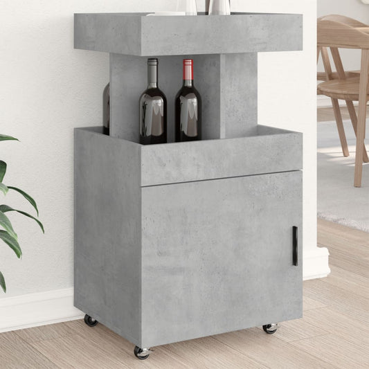 Bar Cart Concrete Grey 50x41x89 cm Engineered Wood