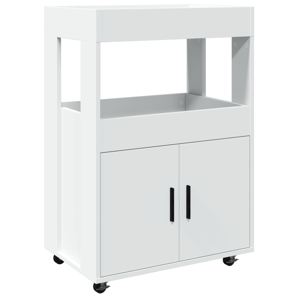 Bar Cart White 60x39,5x89 cm Engineered Wood