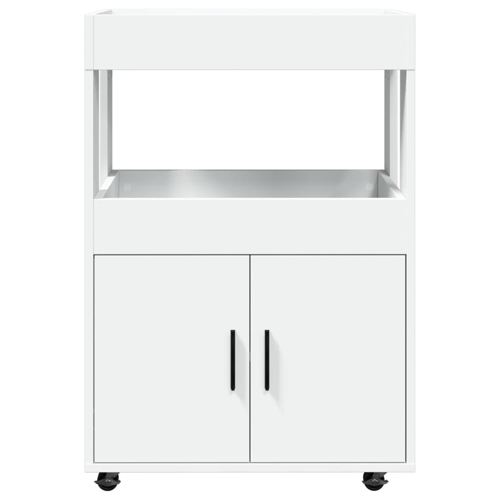 Bar Cart White 60x39,5x89 cm Engineered Wood