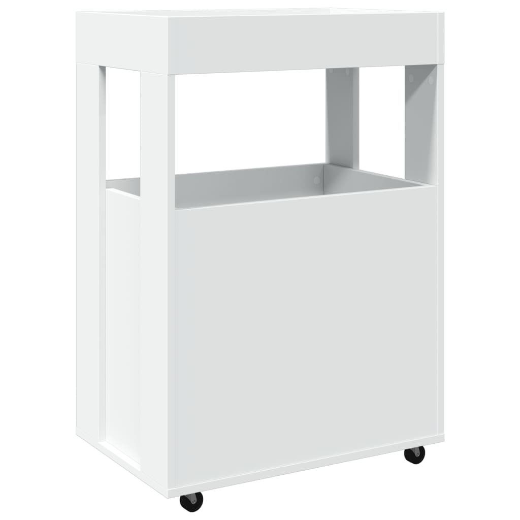 Bar Cart White 60x39,5x89 cm Engineered Wood