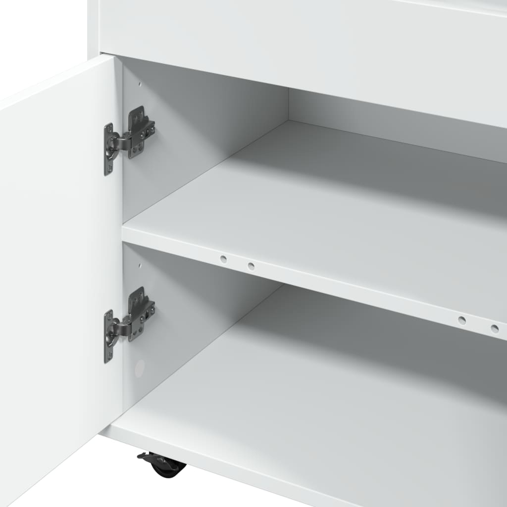 Bar Cart White 60x39,5x89 cm Engineered Wood
