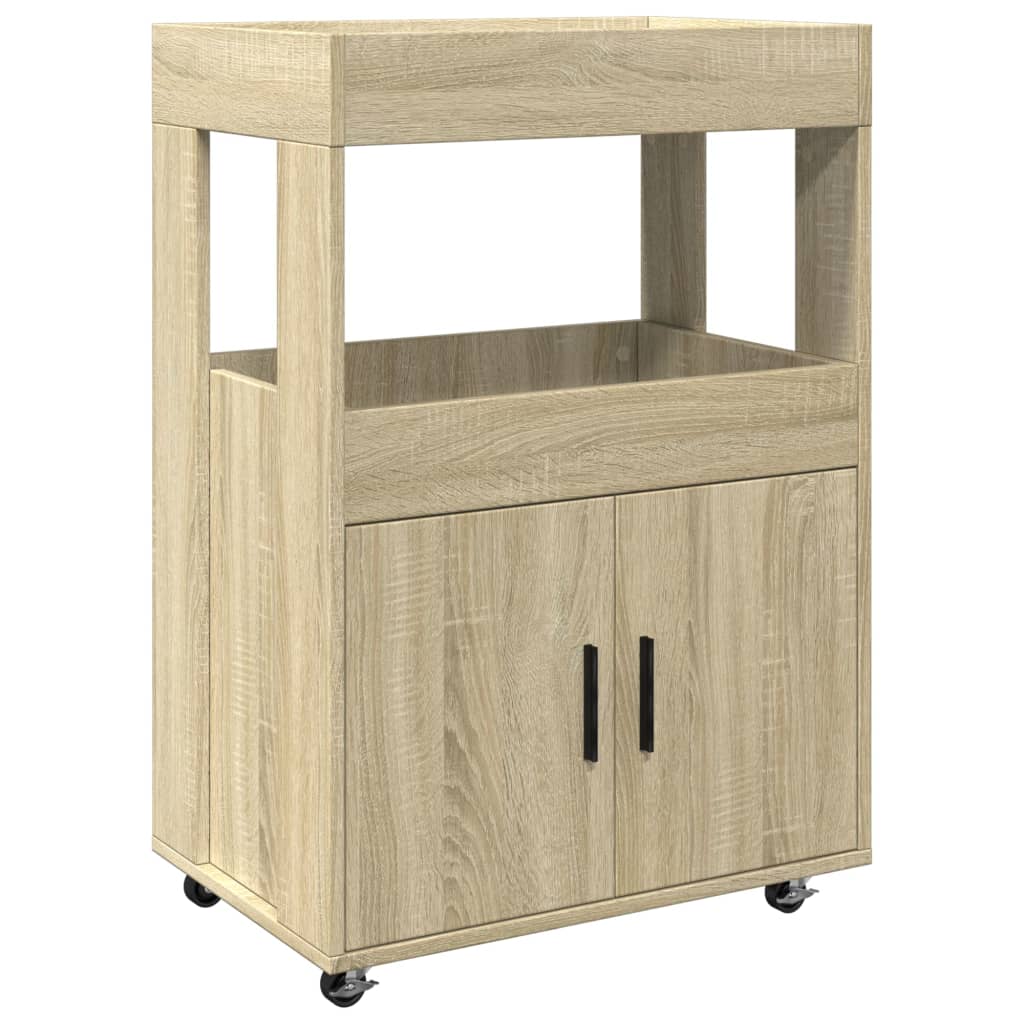 Bar Cart Sonoma Oak 60x39,5x89 cm Engineered Wood