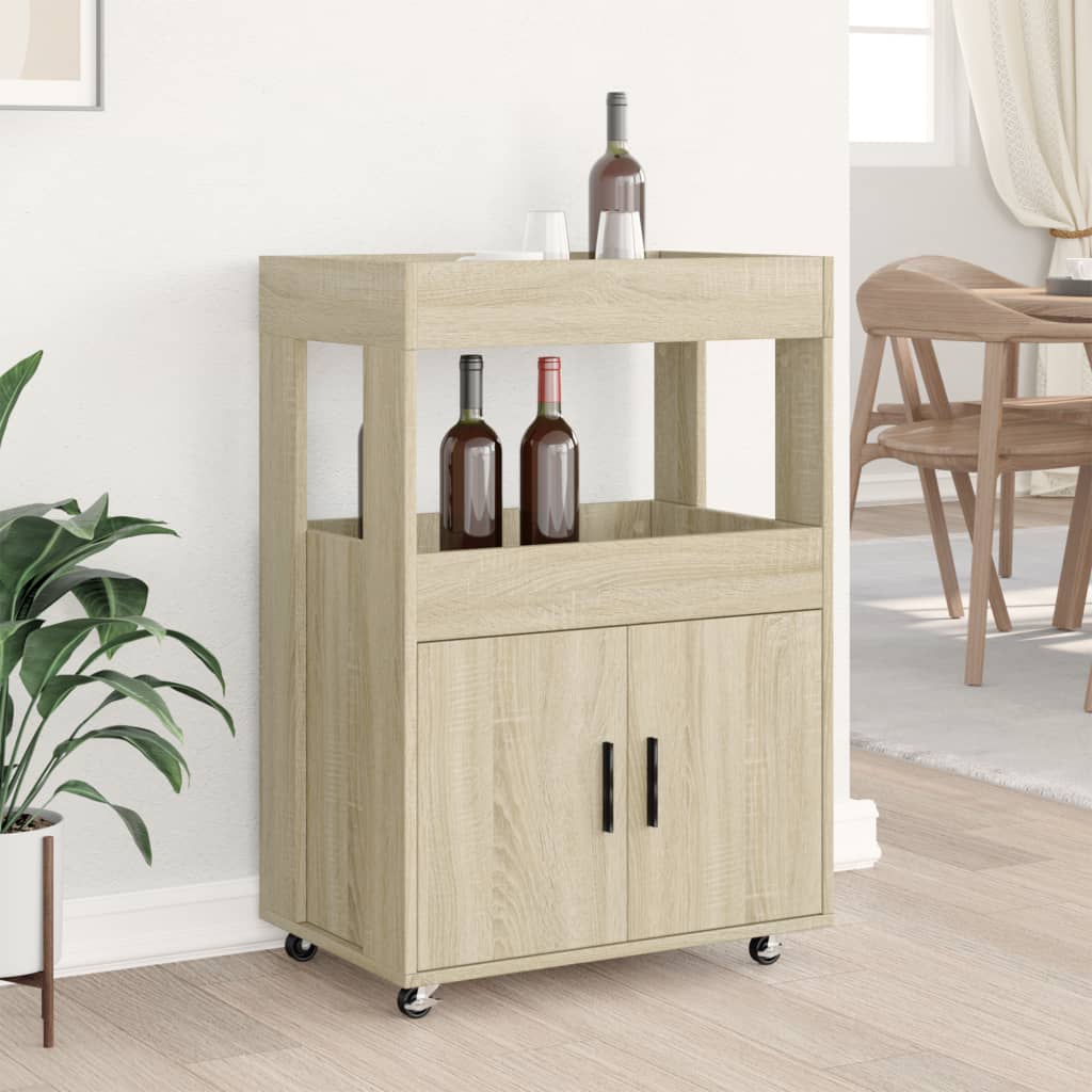 Bar Cart Sonoma Oak 60x39,5x89 cm Engineered Wood